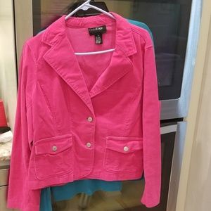 Outer Edge hot pink corduroy jacket XL